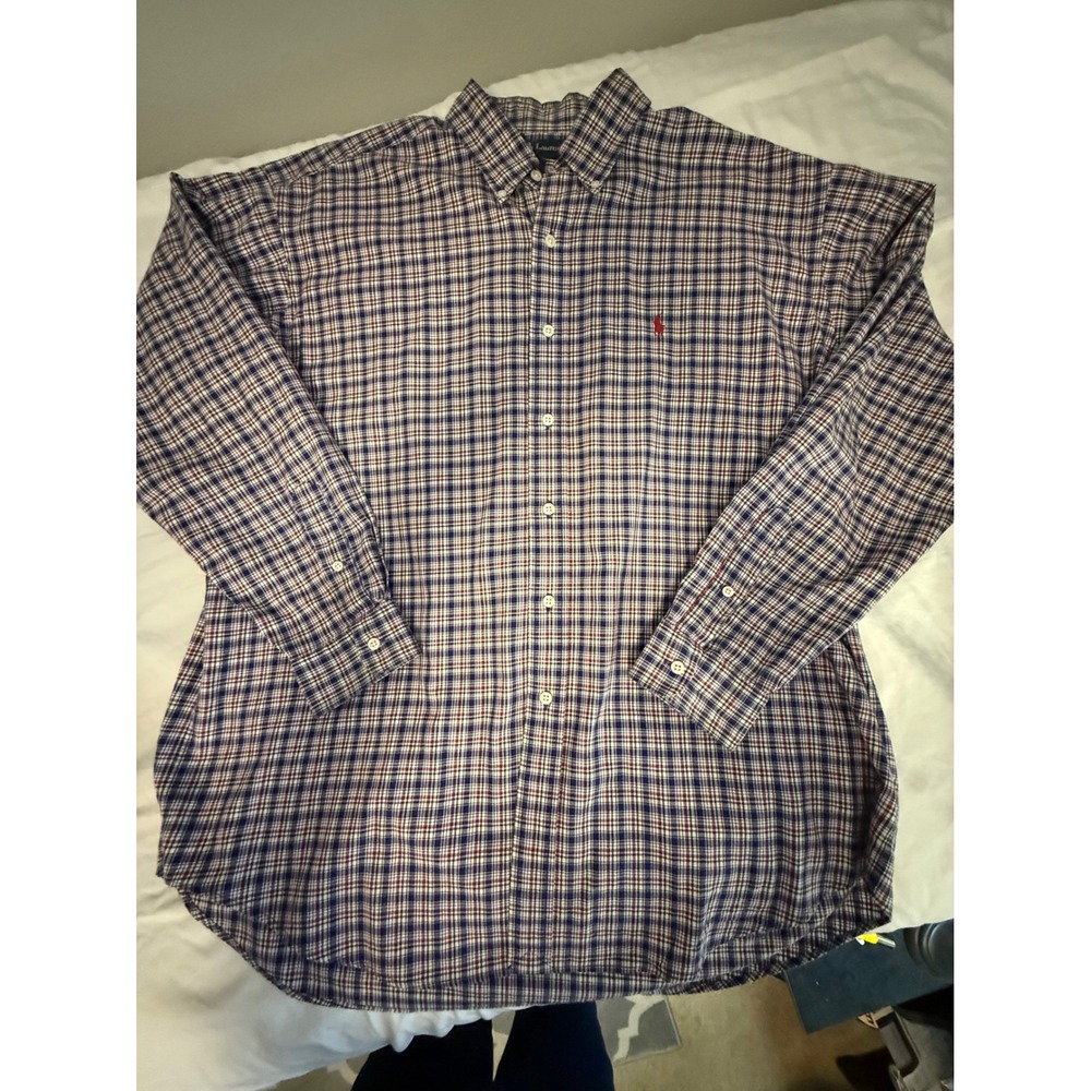 Ralph Lauren Blake Collection Plaid Button Down Shirt Long Sleeve 100% Cotton